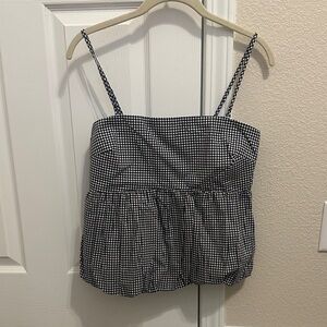 GAP Black and White Gingham Camisole